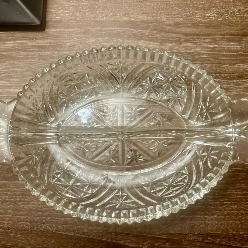 ❤️⭐️$5 when bundled Anchor hocking 60s Divided Serve Tray functional storage